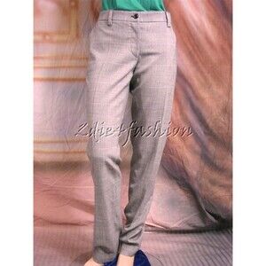 $1195 NWT DOLCE & GABBANA Stretchy Wool Glen Plaid Tapered Ankle Pants 6